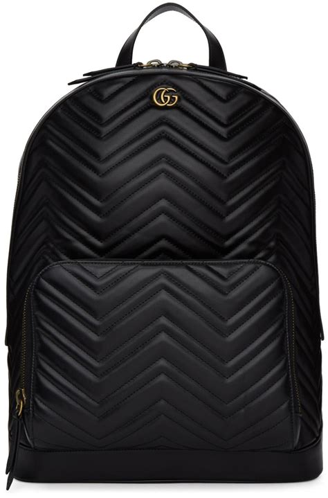 gucci black quilted backpack|black gucci backpack for men.